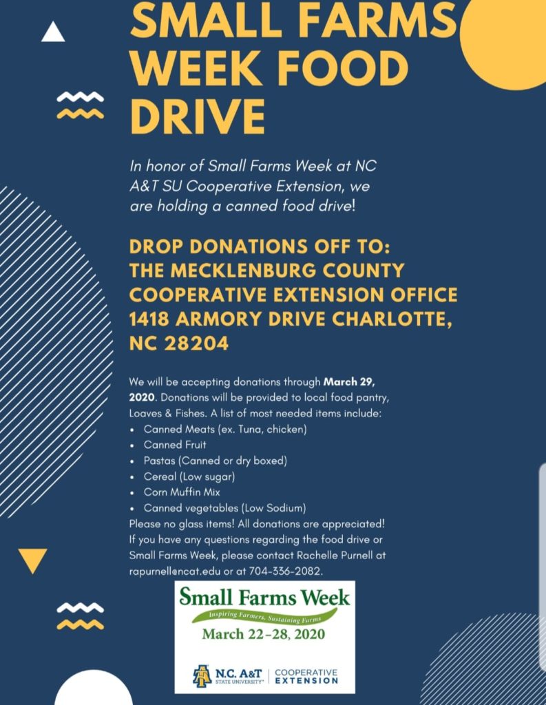 Small Farms Week Food Drive flyer image