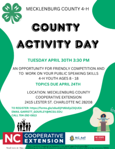 Cover photo for 4-H County Activity Day in Mecklenburg County