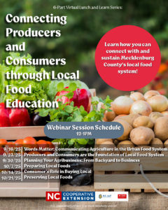 Cover photo for Fall Lunch and Learn Series: Connecting Producers and Consumers Through Local Food Education